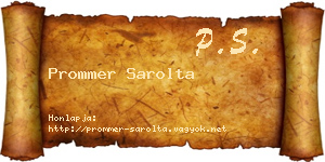 Prommer Sarolta névjegykártya